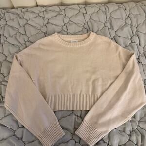 LA Hearts White Cream Cropped Sweater - Size S